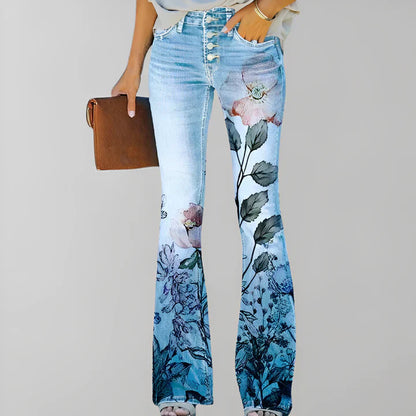 Rechte jeans met bloemenprint - Adelaide
