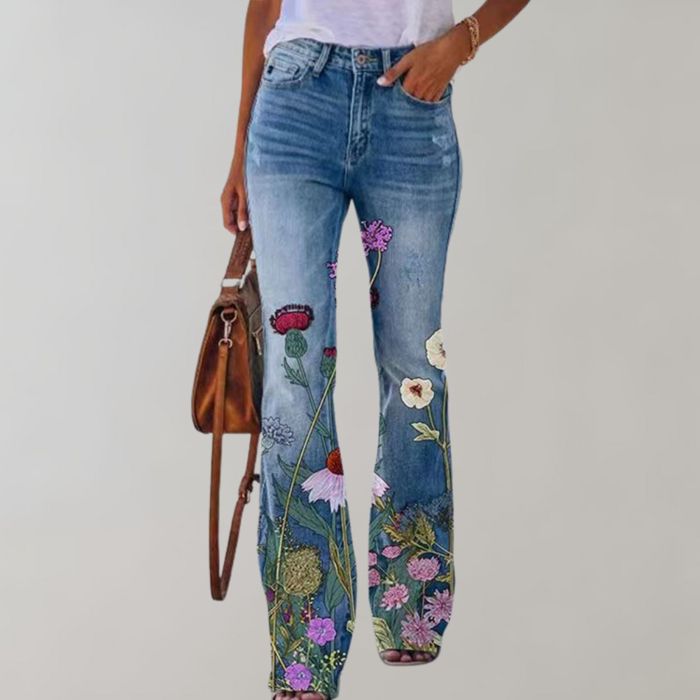 ModeParisienne® Pinky - Flare broek met knopen