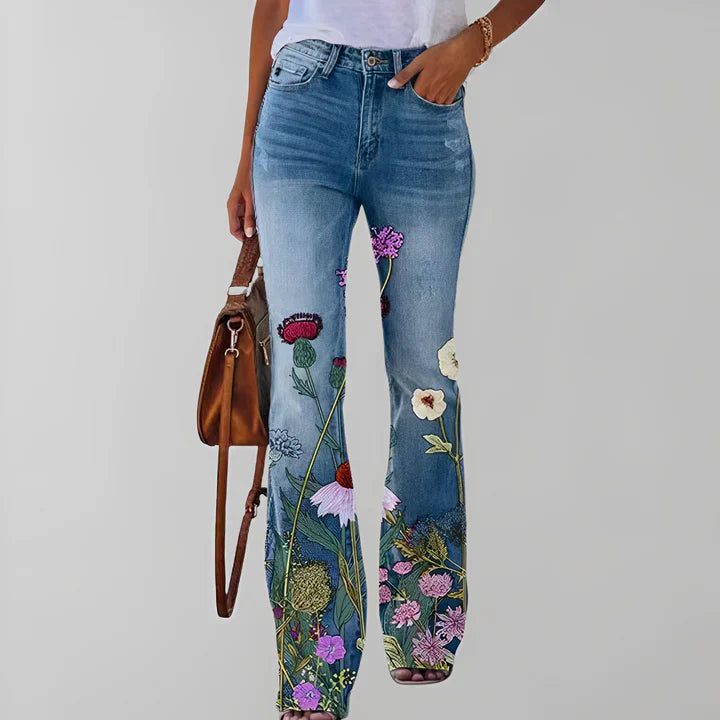 Rechte jeans met bloemenprint - Adelaide