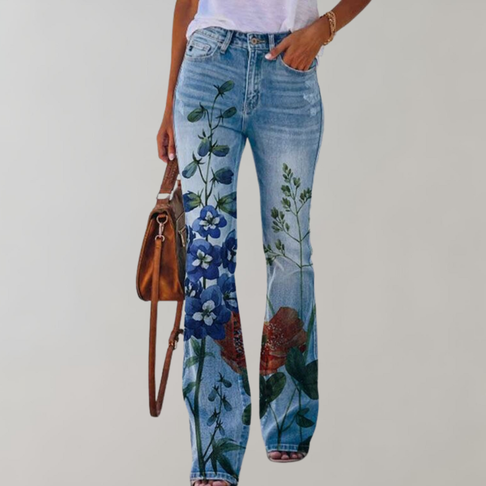 ModeParisienne® Pinky - Flare broek met knopen