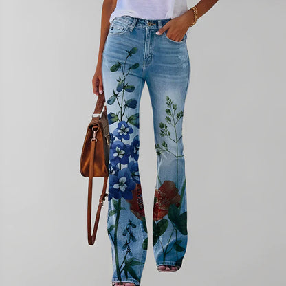 Rechte jeans met bloemenprint - Adelaide