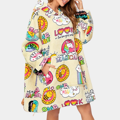 Oversized en kleurrijke hoodie voor dames