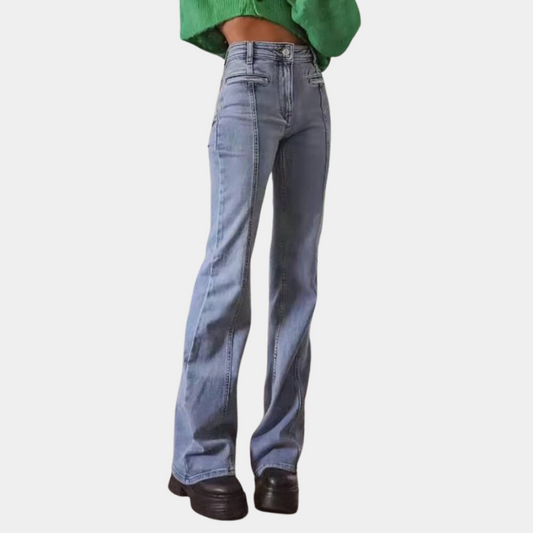 Janeska | trendy flared jeans met ster opdruk