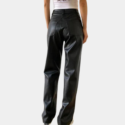 Klassieke leren damesbroek