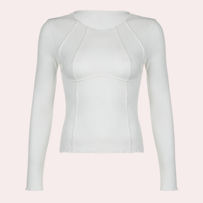 Eenvoudige damestop met lange mouwen