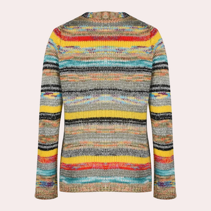 Lina - Kleurrijk Gebreid Vest voor Dames