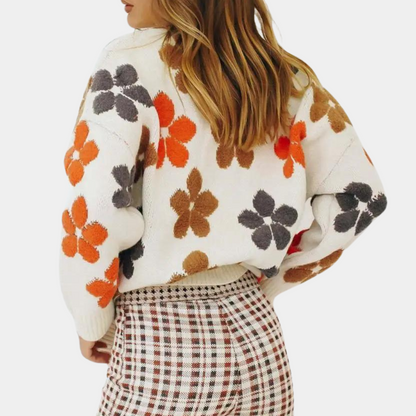 Ailene - Romantische Gebreide Jas met Bloemenpatroon voor Vrouwen