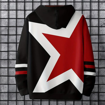 Dionisie - Stijlvolle hoodie met sterrenprint voor heren