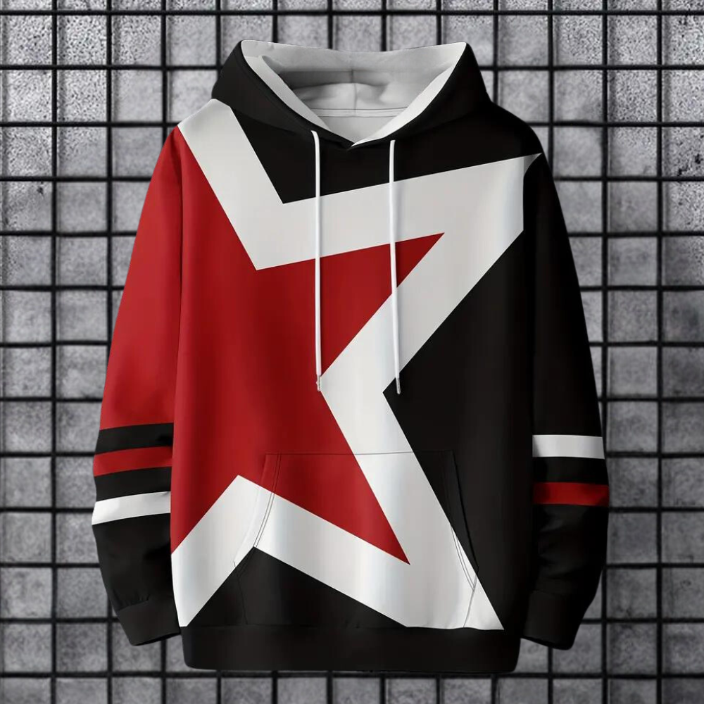 Dionisie - Stijlvolle hoodie met sterrenprint voor heren