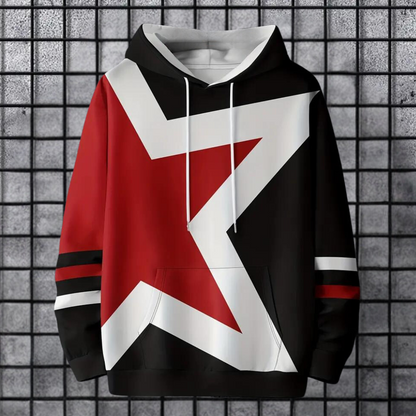 Dionisie - Stijlvolle hoodie met sterrenprint voor heren