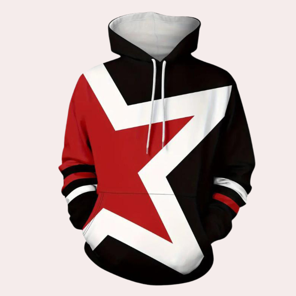 Dionisie - Stijlvolle hoodie met sterrenprint voor heren