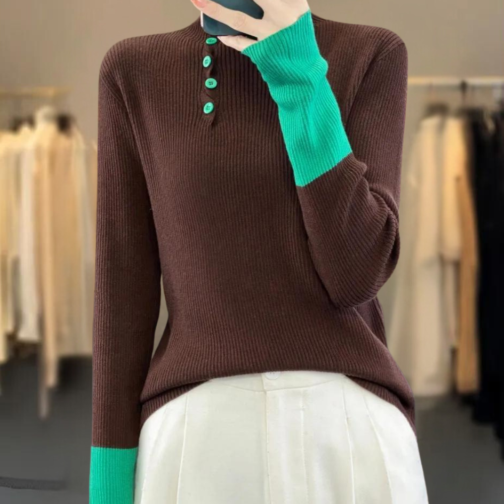 Rhea - Stijlvolle Damestrui met Hoge Kraag