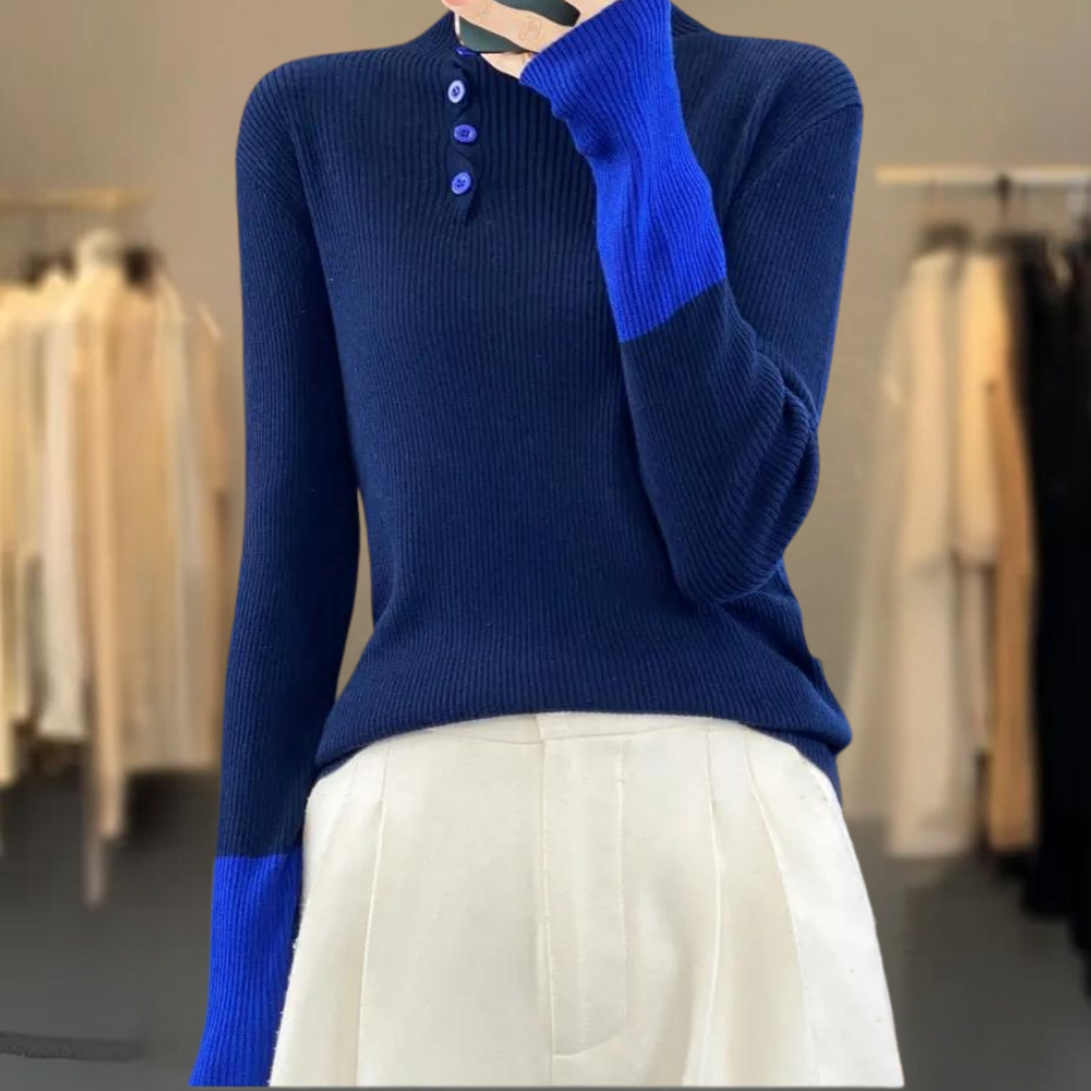 Rhea - Stijlvolle Damestrui met Hoge Kraag