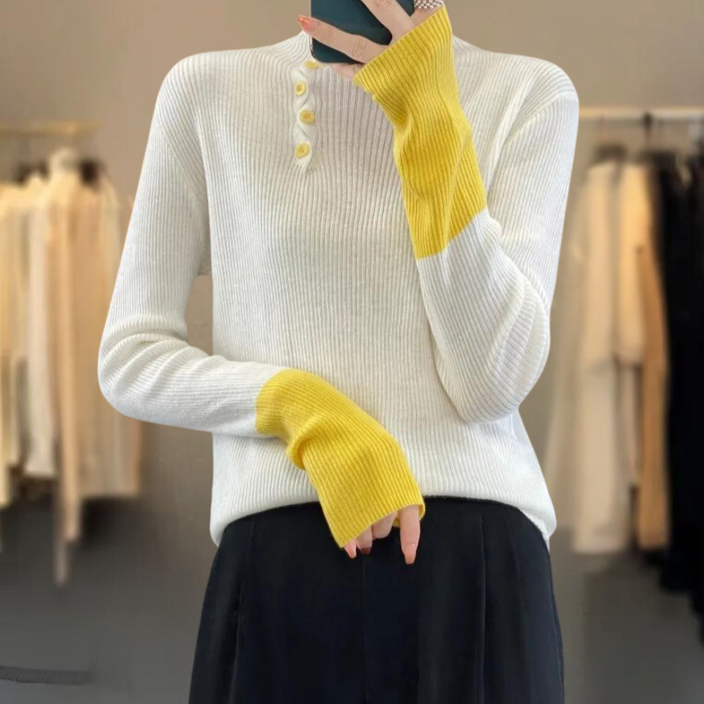 Rhea - Stijlvolle Damestrui met Hoge Kraag