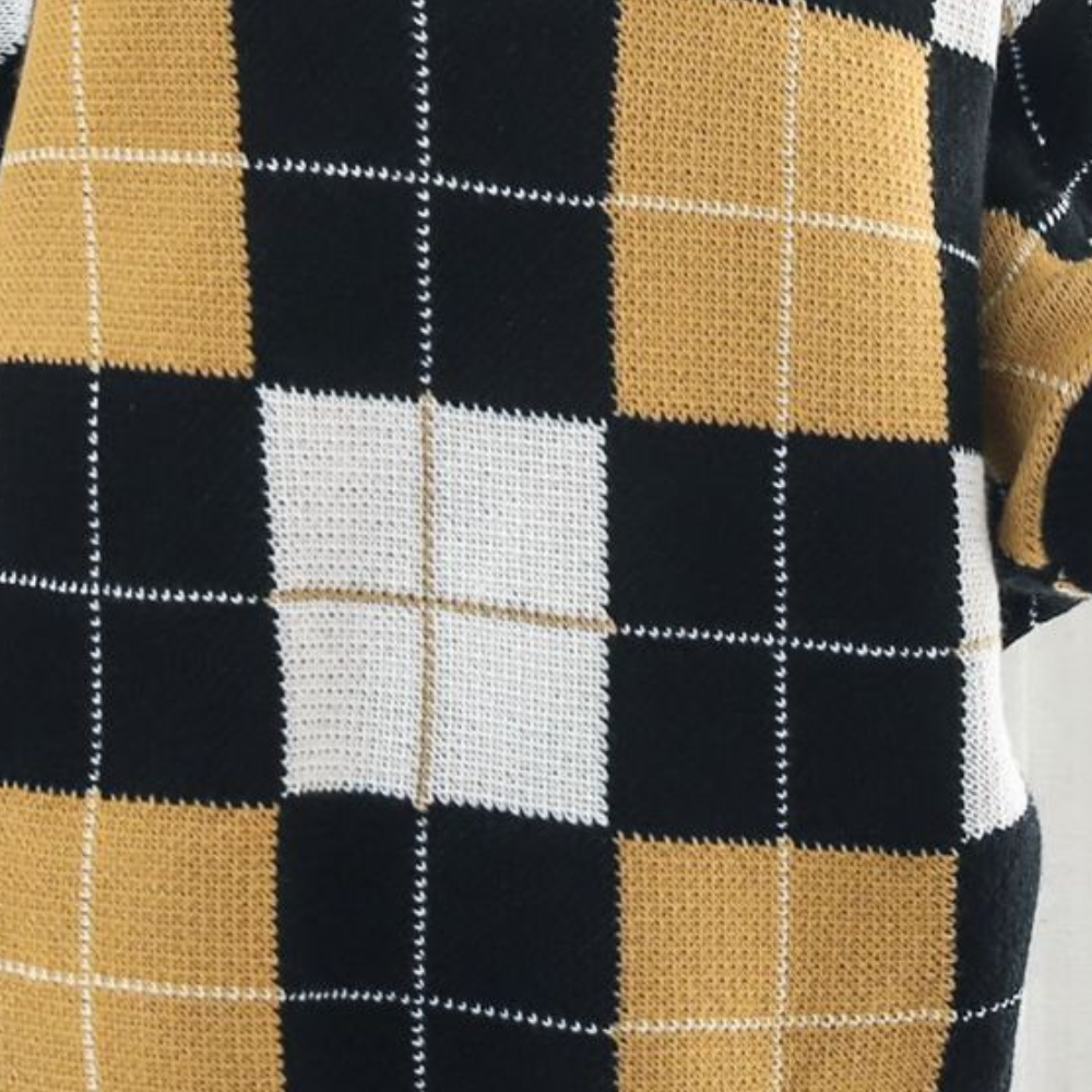 Aikaterini - Losvallende geruite trui voor dames