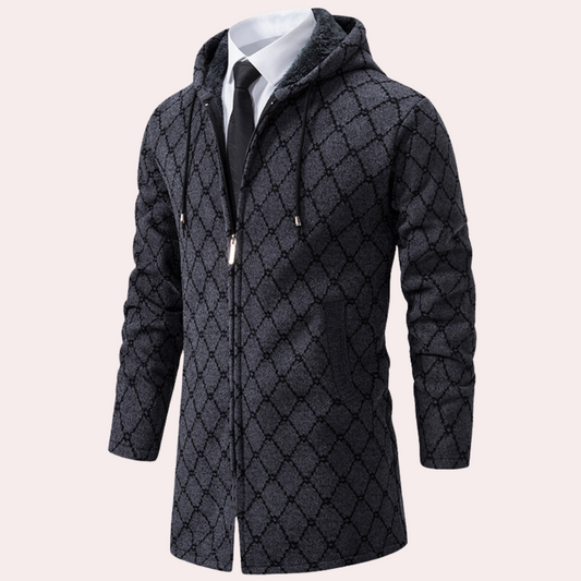 Thanasis - Lang vest met capuchon voor heren