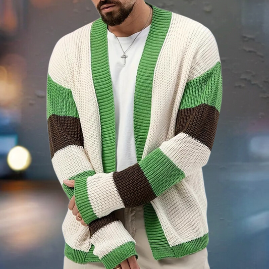 Damianos - Trendy gebreid vest met kleurblok voor heren