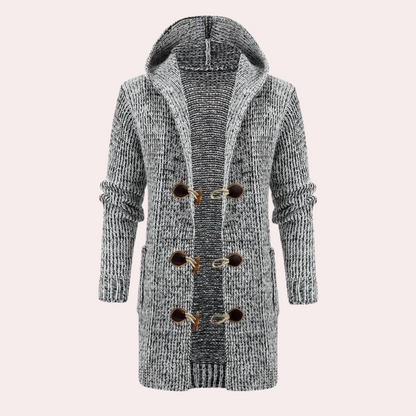 Fanis - Gebreid herenvest met capuchon