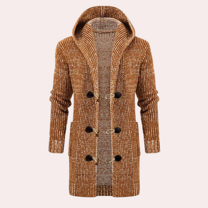 Fanis - Gebreid herenvest met capuchon