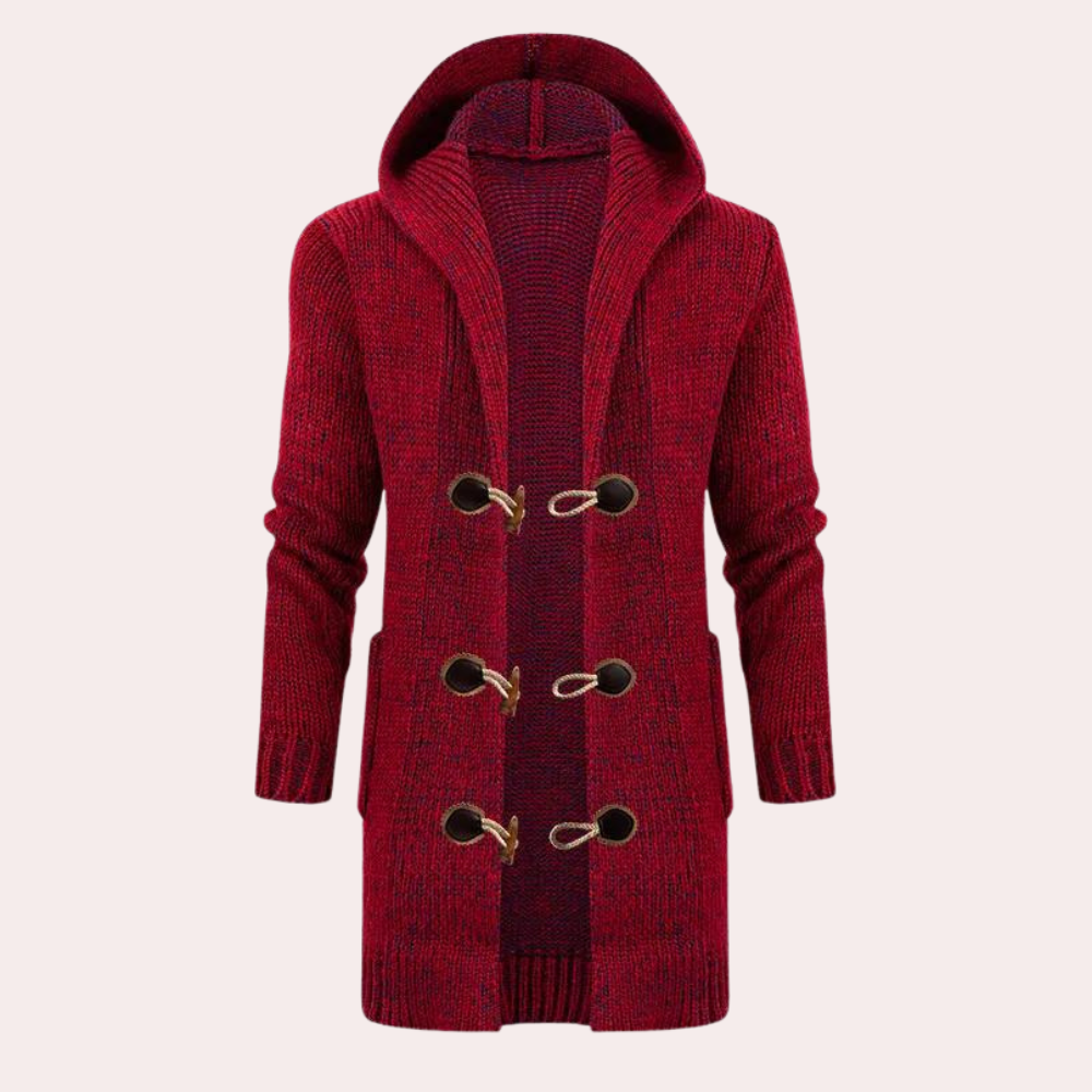 Fanis - Gebreid herenvest met capuchon