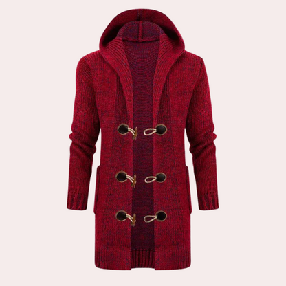 Fanis - Gebreid herenvest met capuchon