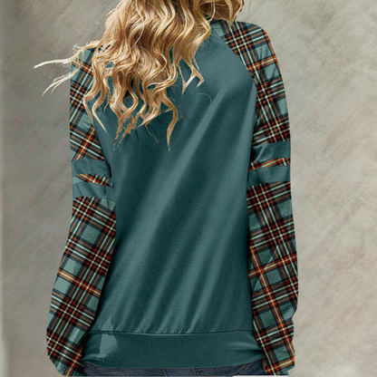 Delia - Stijlvolle Geruite Hoodie voor Dames