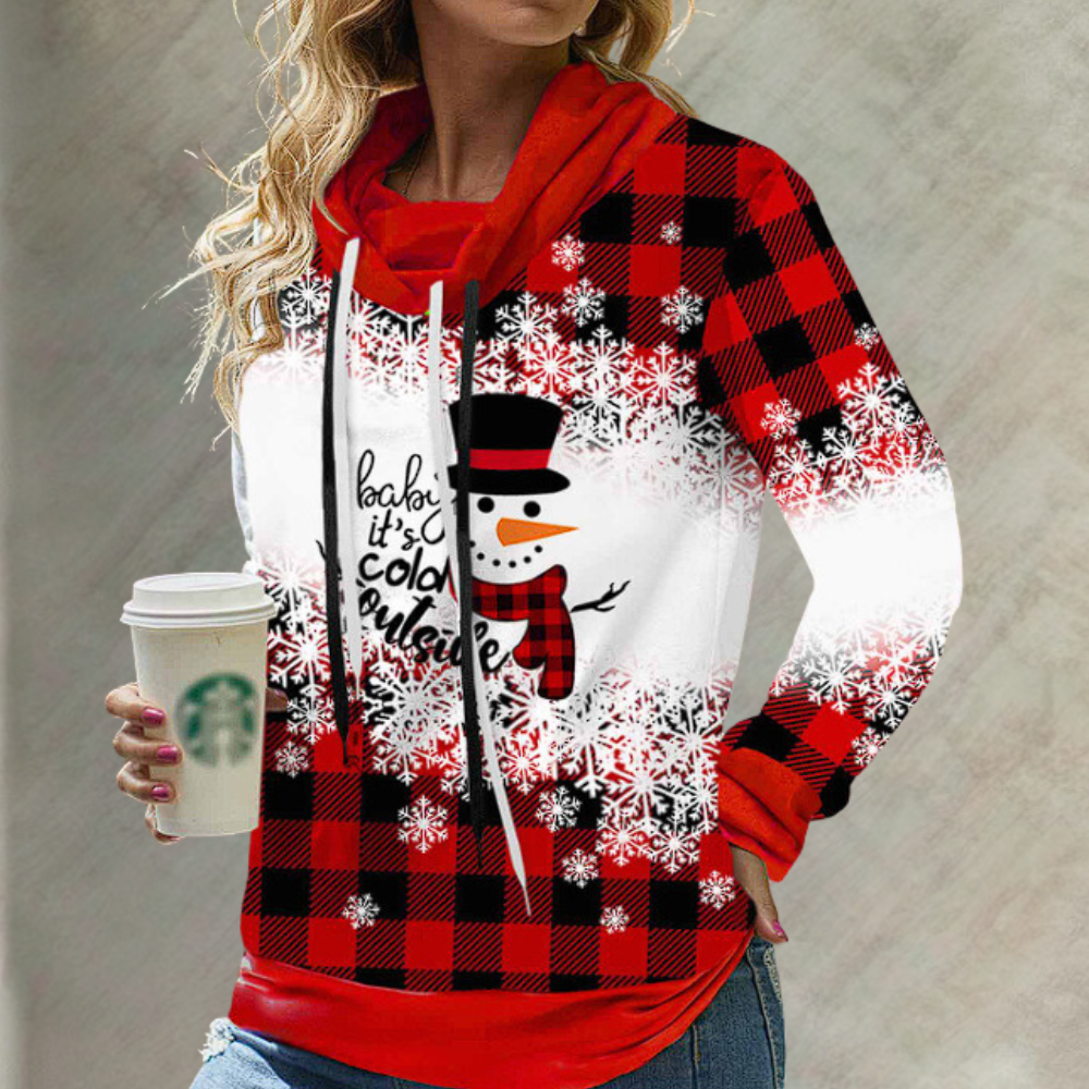 Delia - Stijlvolle Geruite Hoodie voor Dames