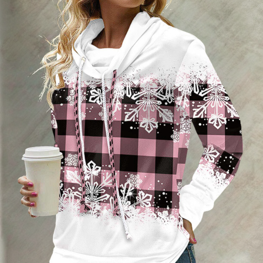 Delia - Stijlvolle Geruite Hoodie voor Dames