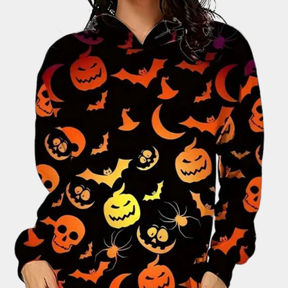 Zsusanna - Modieuze dames halloween sweater jurk met capuchon