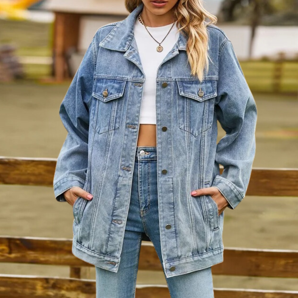 Elizabeth - Dames Klassieke Denim Winterjas