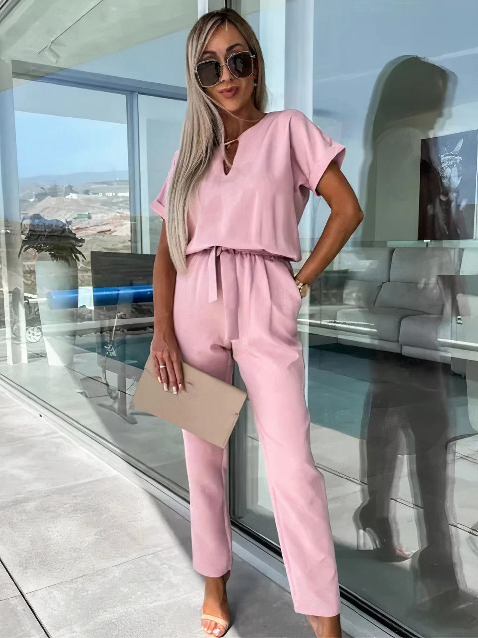 Mich - Jumpsuit met V-hals