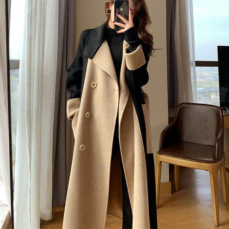 Susann - Wollen trenchcoat met vintagelook