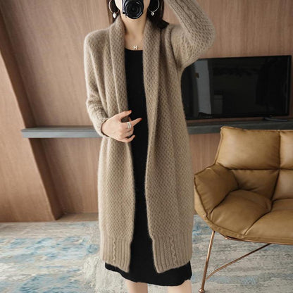 Anna Feld Cardigan | Elegant lang damesvest met kabelpatroon