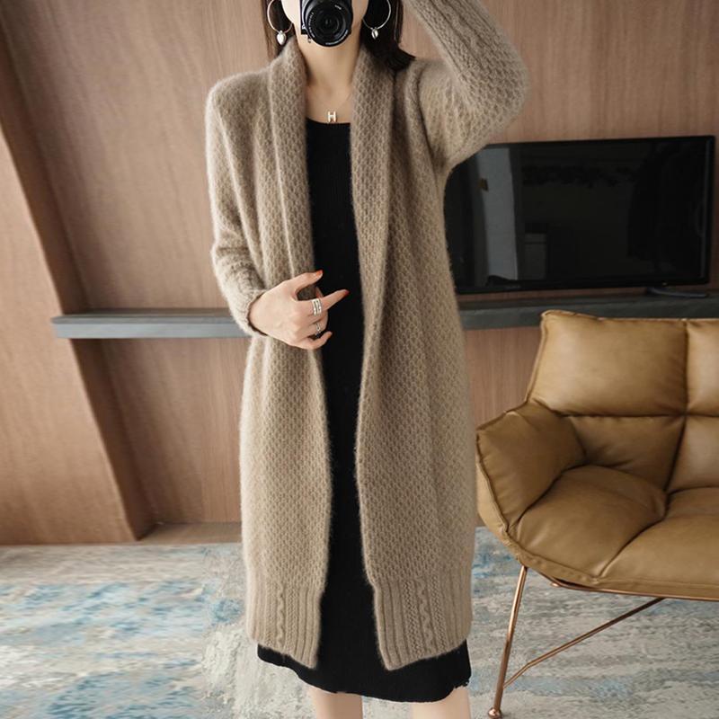 Anna Feld Cardigan | Elegant lang damesvest met kabelpatroon