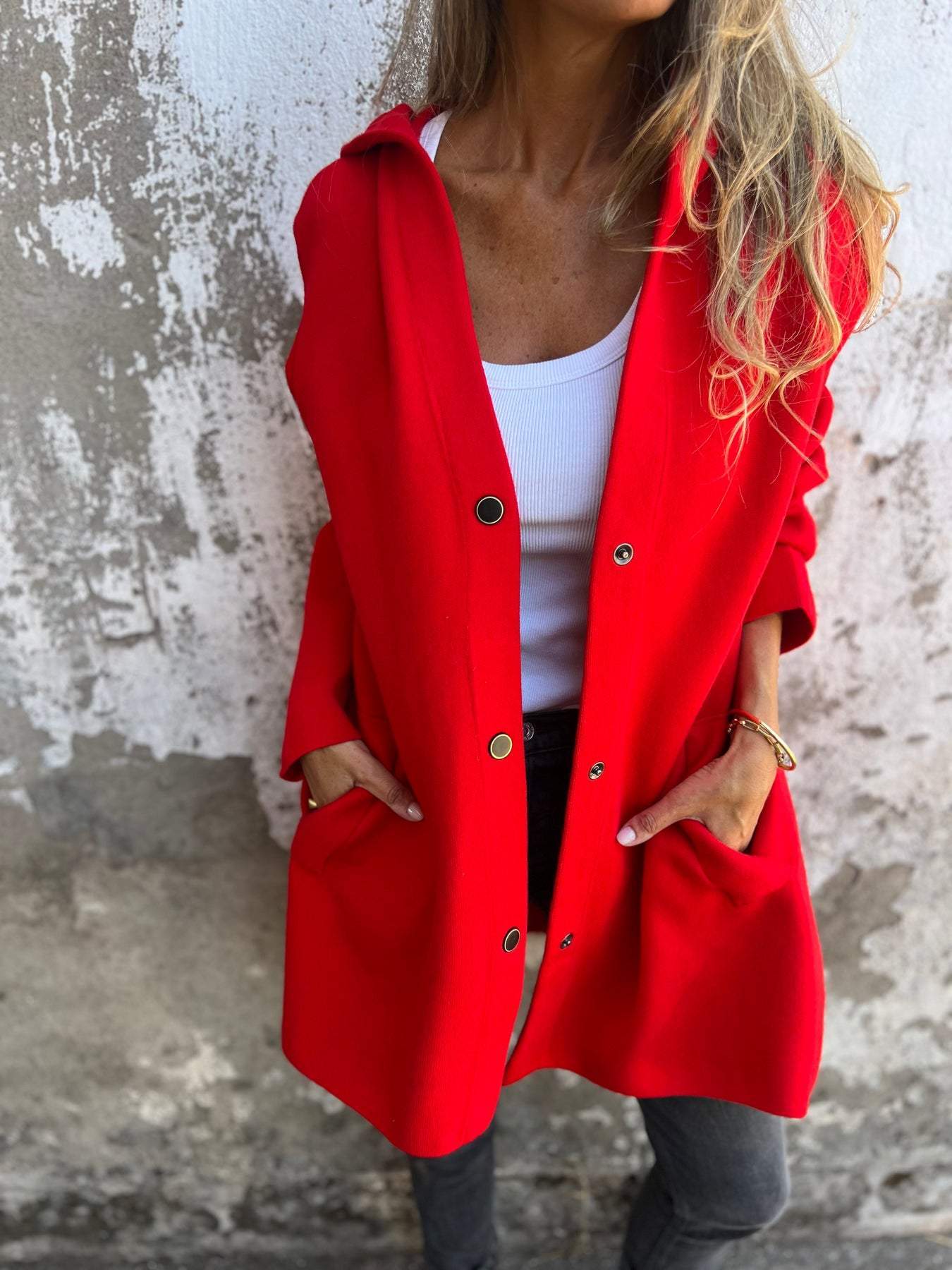 Autri Cardigan | Casual gebreid vest met knopen voor dames – lange pasvorm