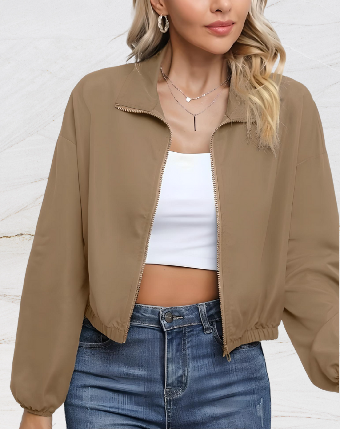 Christina | Effen kort jack met volledige mouwen voor dames