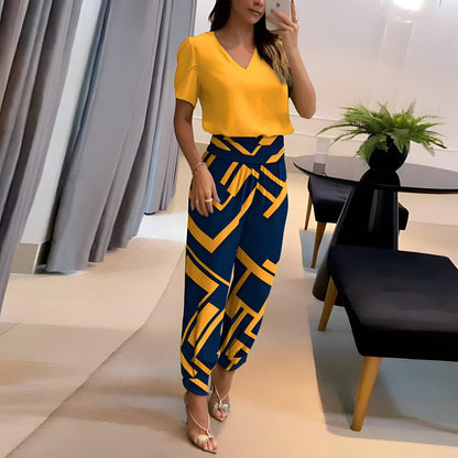 Mae - Trendy Blouse en Broek Set