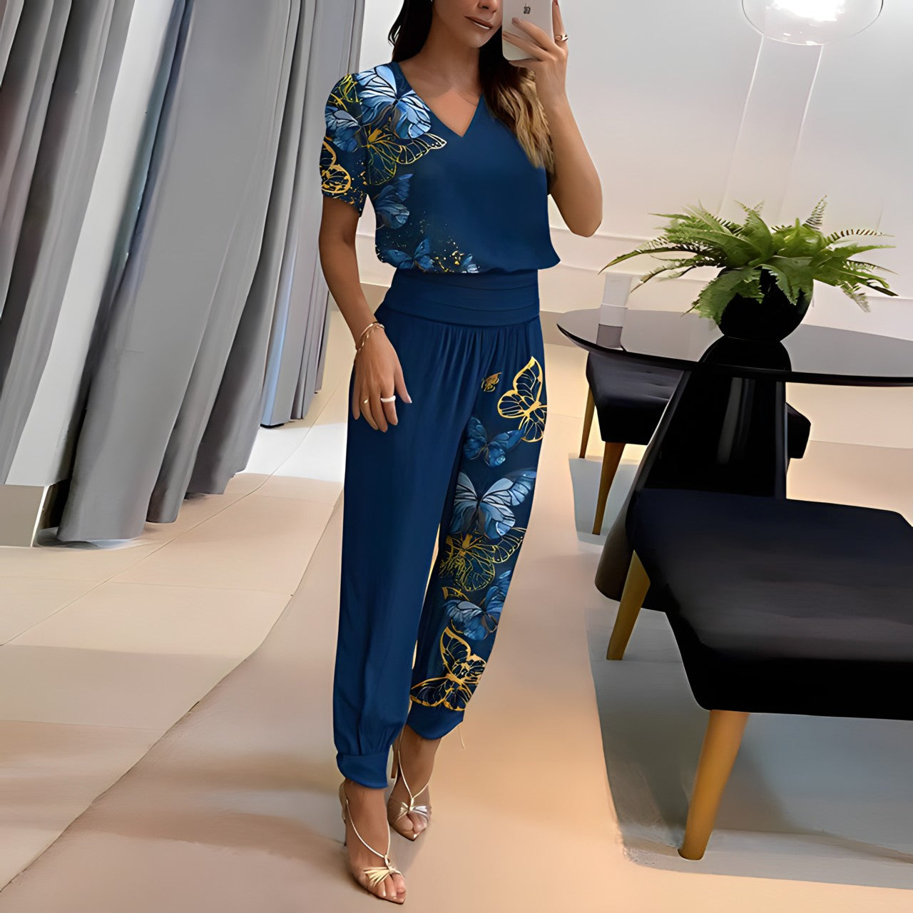 Mae - Trendy Blouse en Broek Set