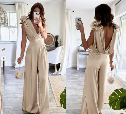 Imogene - Jumpsuit met watervalhals