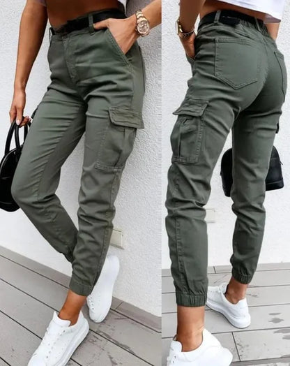ModeParisienne® Solidad | Cargo Pants met Stretch en Hoge Taille voor Moeiteloze Stijl