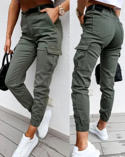 ModeParisienne® Solidad | Cargo Pants met Stretch en Hoge Taille voor Moeiteloze Stijl