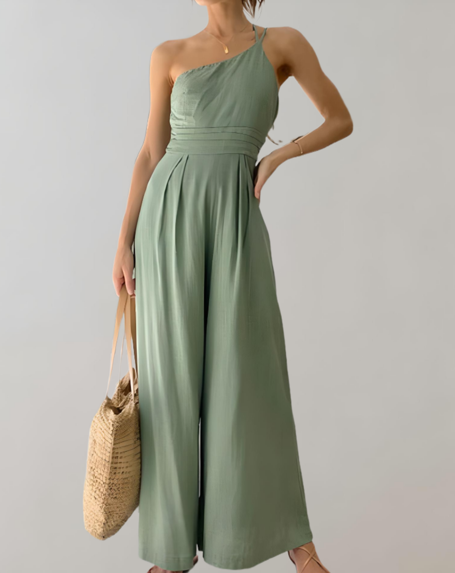 Fleur | elegante jumpsuit met asymmetrische schouderband