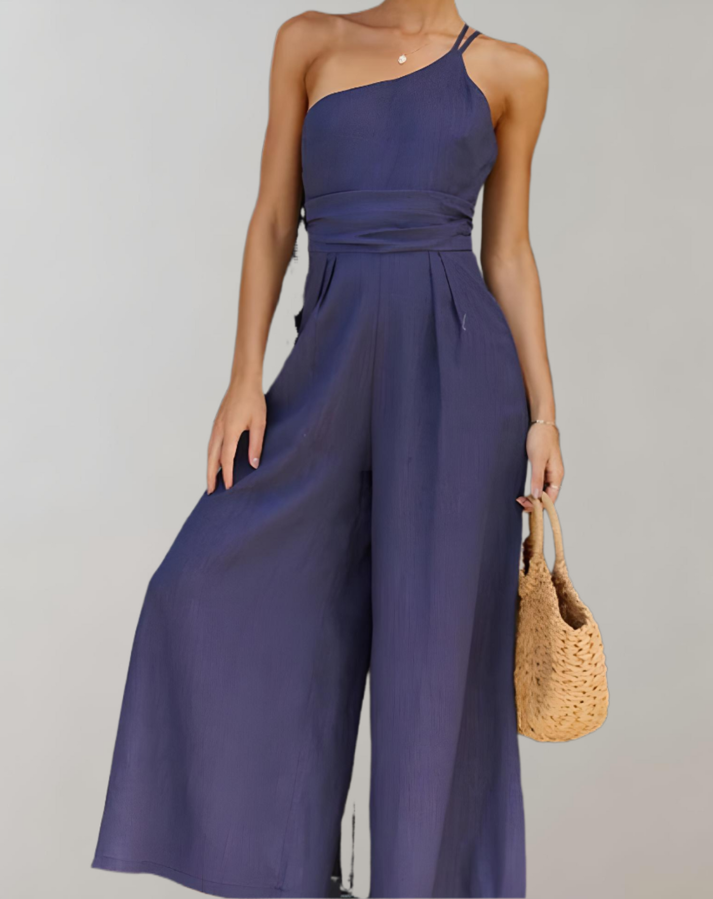 Fleur | elegante jumpsuit met asymmetrische schouderband