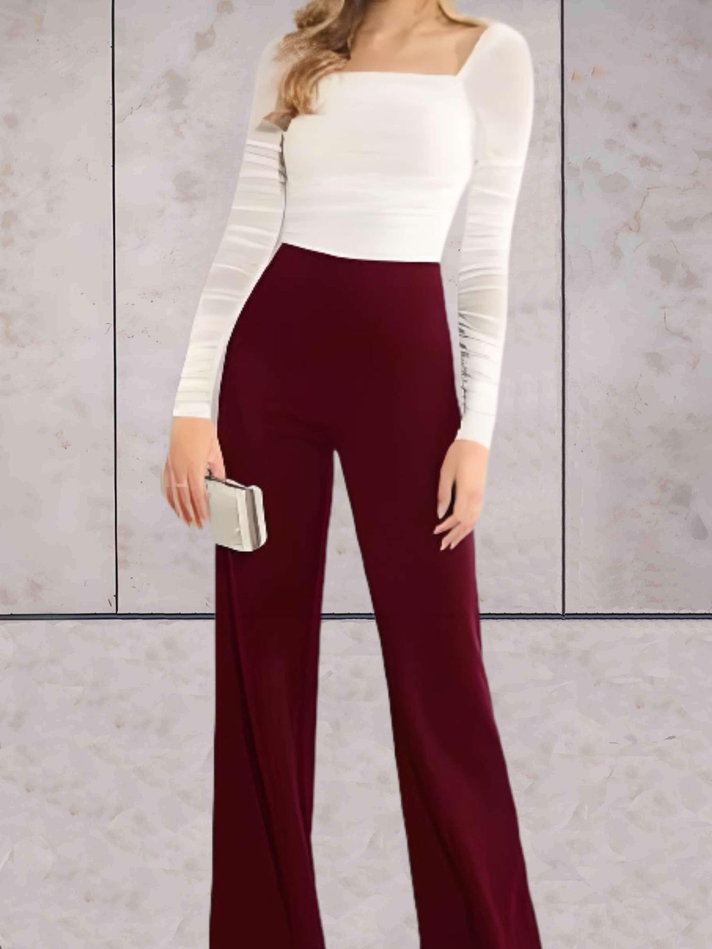 Chique en effen broeken met hoge taille voor dames