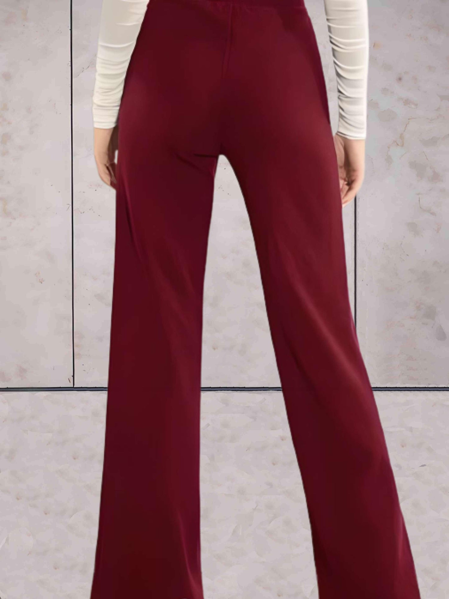 Chique en effen broeken met hoge taille voor dames
