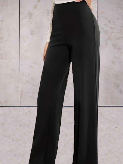 Chique en effen broeken met hoge taille voor dames