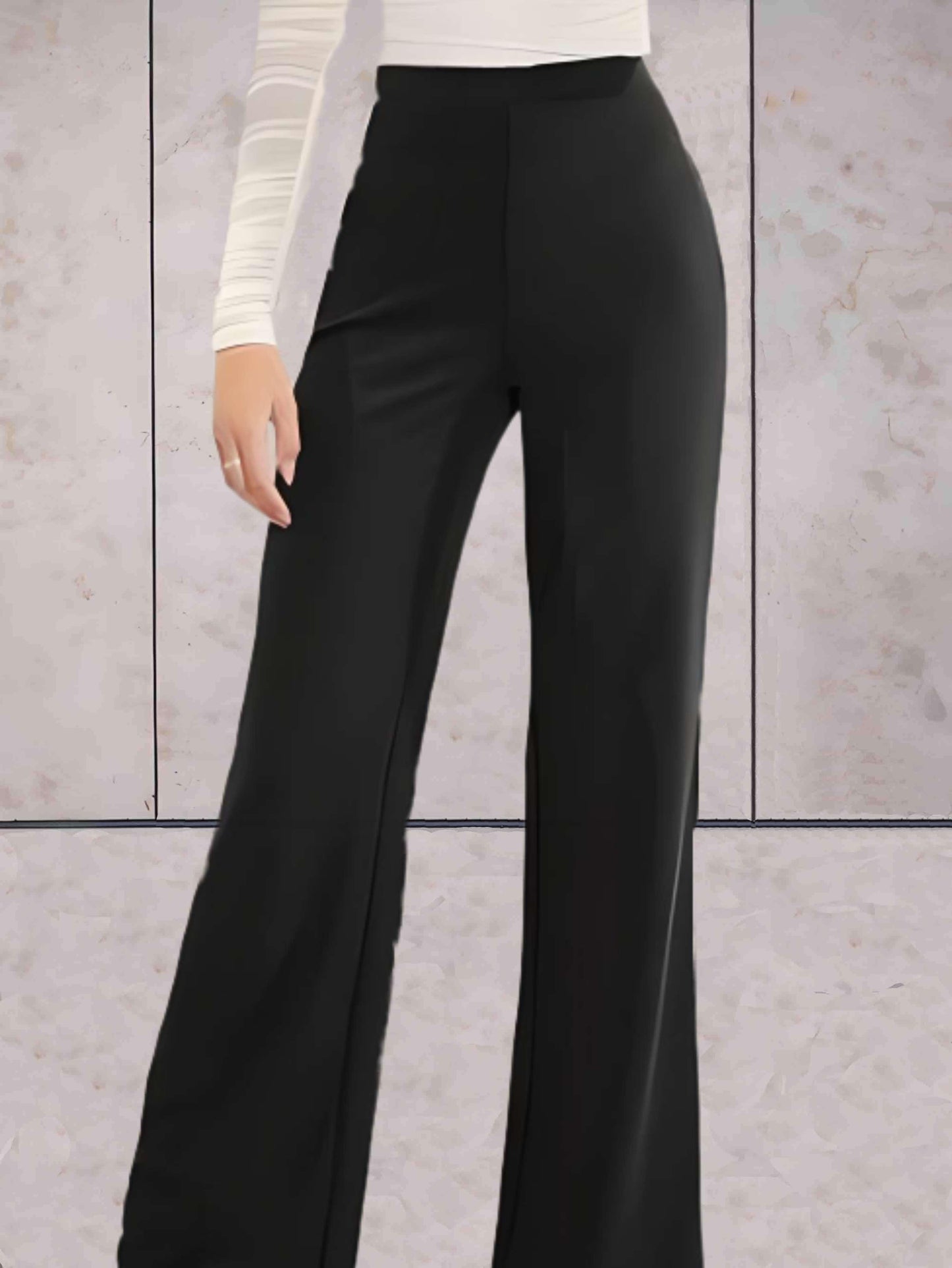 Chique en effen broeken met hoge taille voor dames