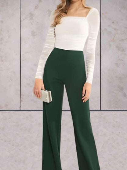 Chique en effen broeken met hoge taille voor dames