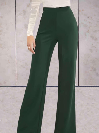 Chique en effen broeken met hoge taille voor dames