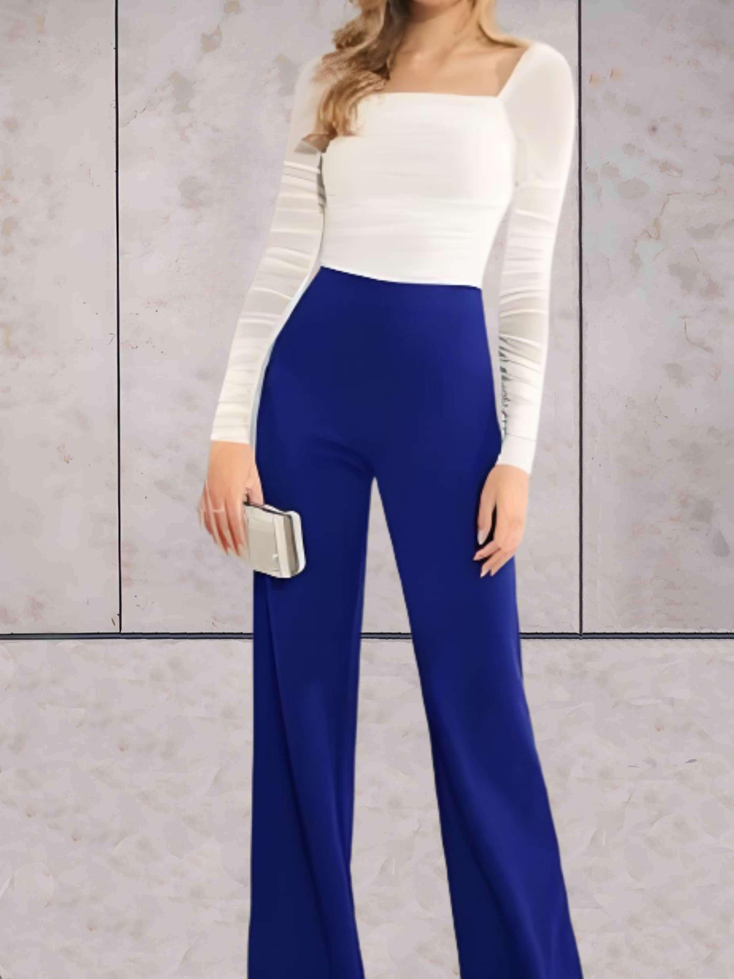 Chique en effen broeken met hoge taille voor dames